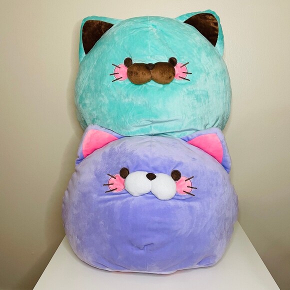 NWT JUMBO Koroneko Purple Cat 16” Plush, Soft & Squishy Light Violet Kitty - Picture 6 of 8